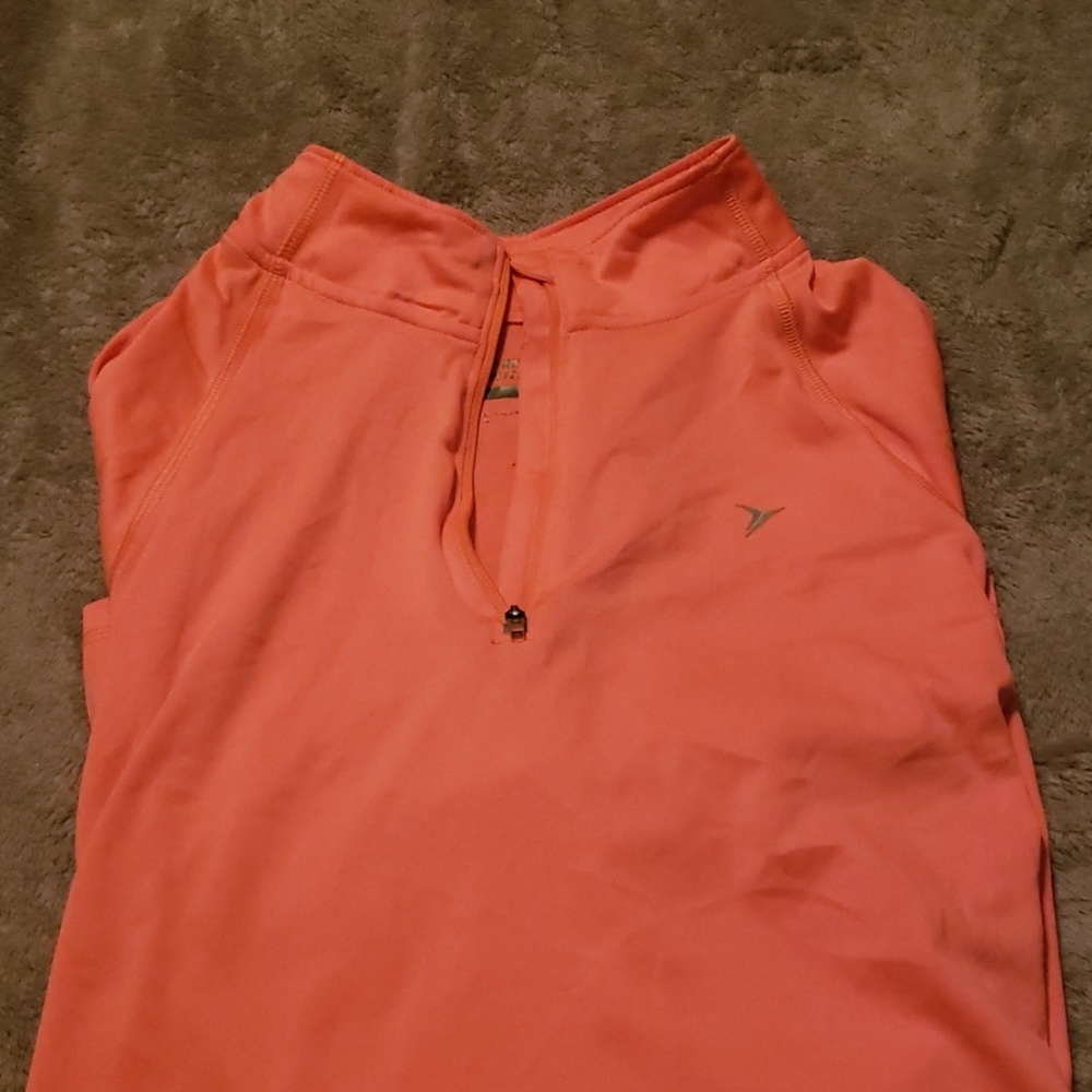 Neon orange quarter zip
